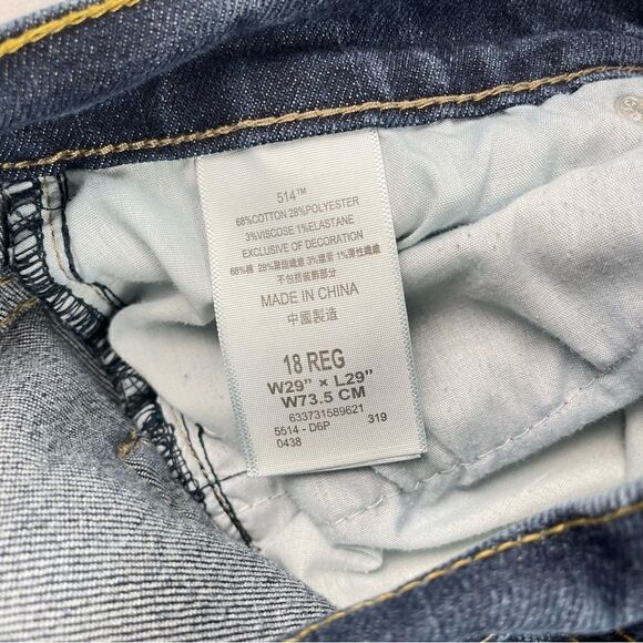 Levi’s 514 Denim Straight Leg Jeans Kids Size 18 - Picture 4 of 7